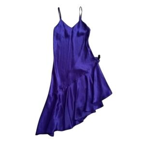 Victoria's Secret Vintage Purple Assymetrical Ruffle Nightgown Dress Size‎ Small